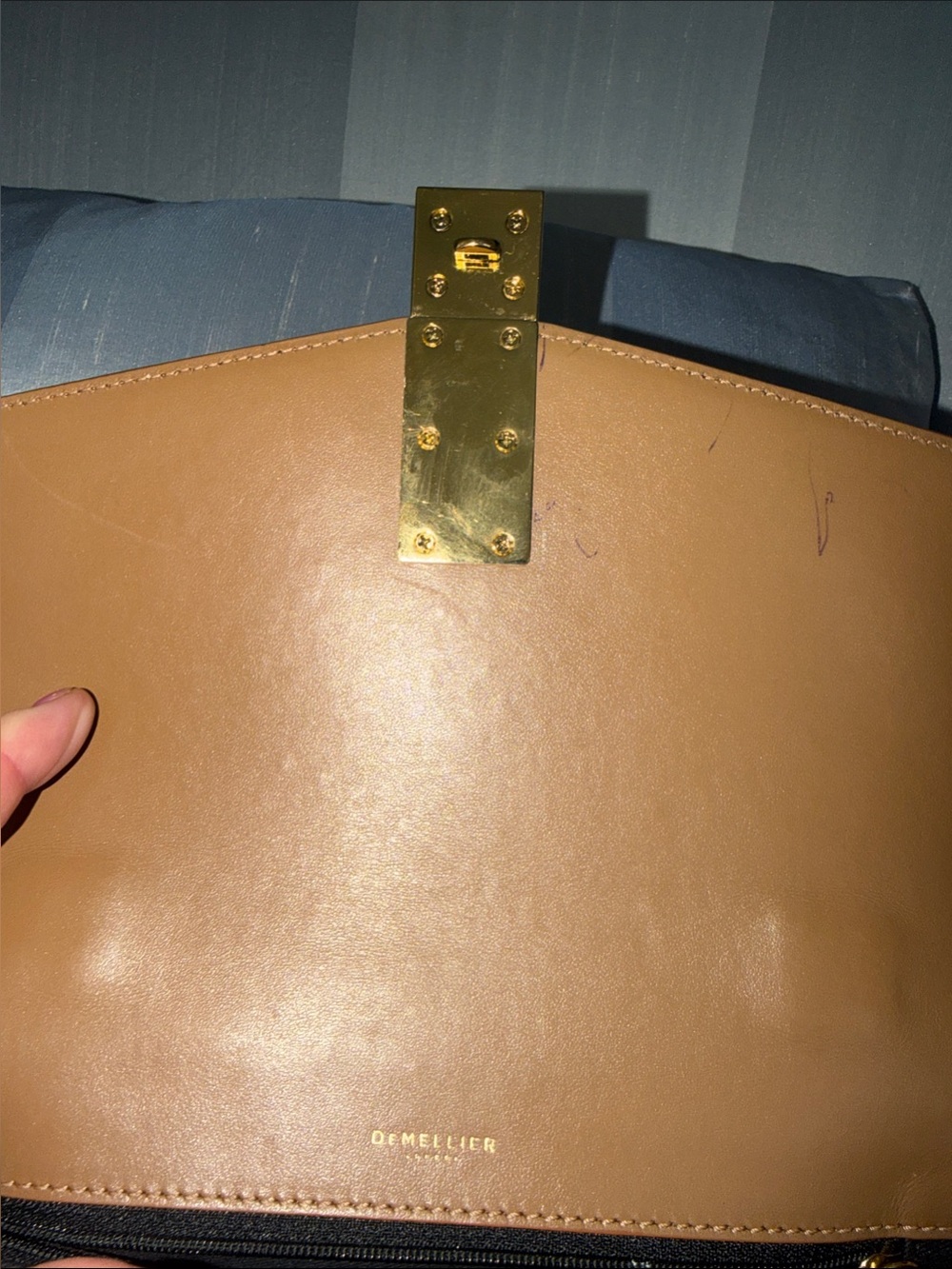 DeMellier Cognac Leather Crossbody with Gold Hardware - Picture 10 of 12